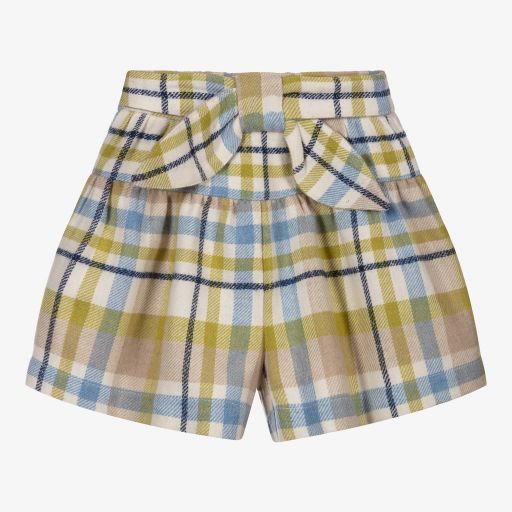 Mayoral-Green & Beige Check Shorts | Childrensalon Outlet