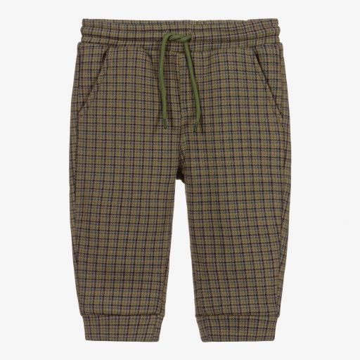 Mayoral-Green Check Cotton Joggers | Childrensalon Outlet