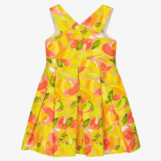 Mayoral-Green & Pink Floral Dress | Childrensalon Outlet