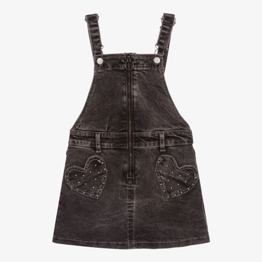 Mayoral-Grey Denim Pinafore Dress | Childrensalon Outlet