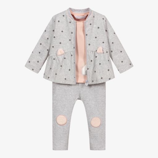 Mayoral Newborn-Hosen-Set in Grau und Rosa | Childrensalon Outlet