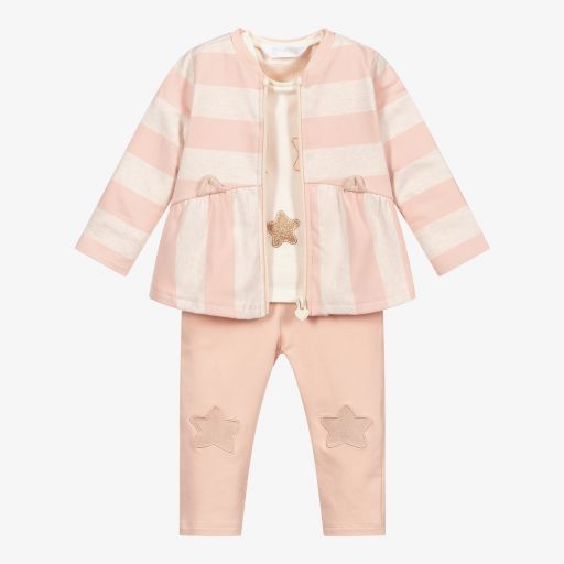Mayoral Newborn-Ivory & Pink Trouser Set | Childrensalon Outlet