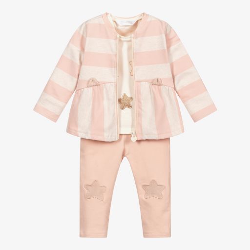 Mayoral Newborn-Set mit Hose in Elfenbein und Rosa | Childrensalon Outlet