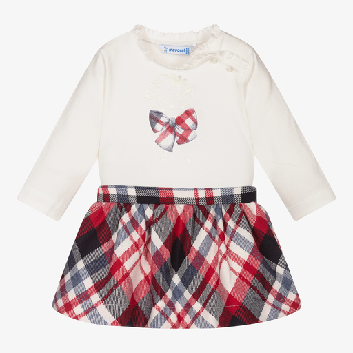 Mayoral Girls - Red Check Skort Set main image 0