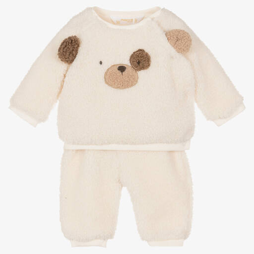 Mayoral-Teddyfleece-Babyhosen-Set Elfenbein | Childrensalon Outlet