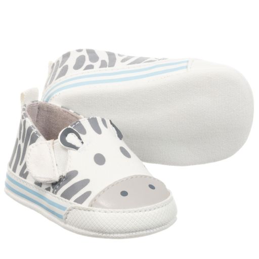 Mayoral Newborn-Ivory Zebra Pre-Walker Shoes | Childrensalon Outlet