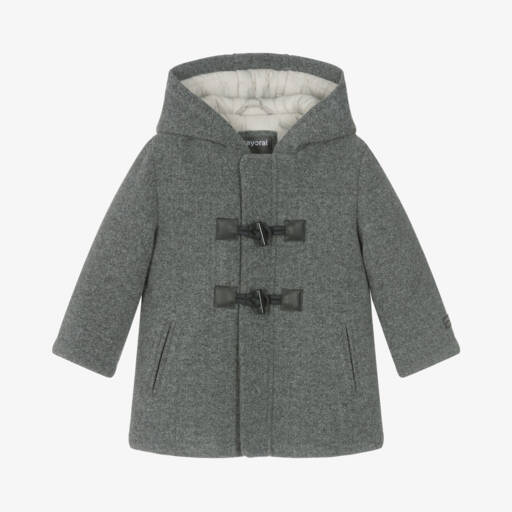 Mayoral-Little Boys Cozy Charcoal Toggle Coat | Childrensalon Outlet