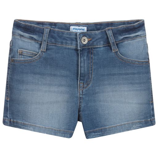 Mayoral-Mid-Blue Denim Shorts | Childrensalon Outlet