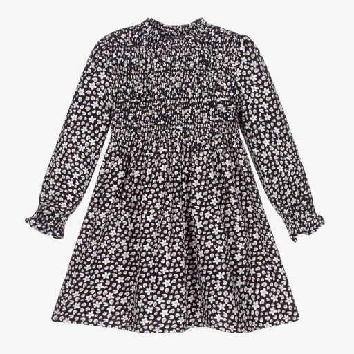 Mayoral-Navy Blue Viscose Floral Dress | Childrensalon Outlet