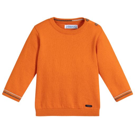Mayoral-Orange Cotton Knit Sweater | Childrensalon Outlet