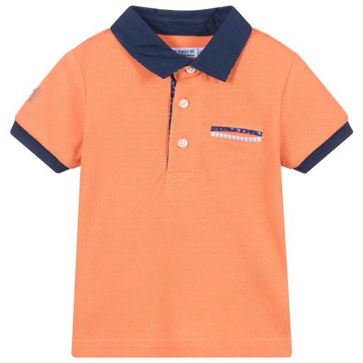 Mayoral-Orangefarbenes Baumwoll-Polohemd | Childrensalon Outlet
