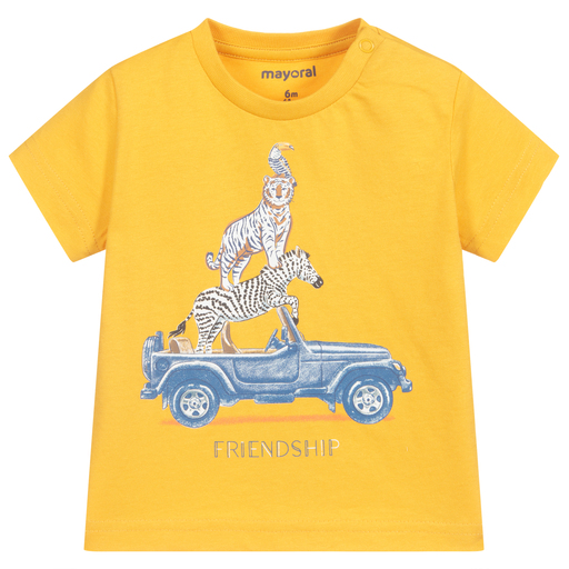 Mayoral-Orange Cotton T-Shirt | Childrensalon Outlet