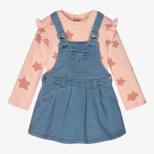 Mayoral Newborn-Ensemble robe chasuble rose et bleu | Childrensalon Outlet