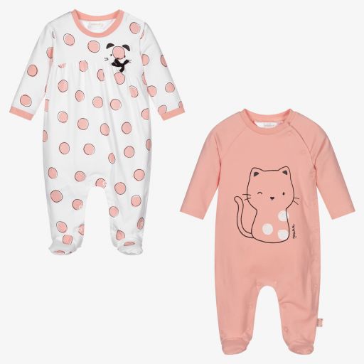 Mayoral Newborn-Pink Cat Babygrow Set | Childrensalon Outlet