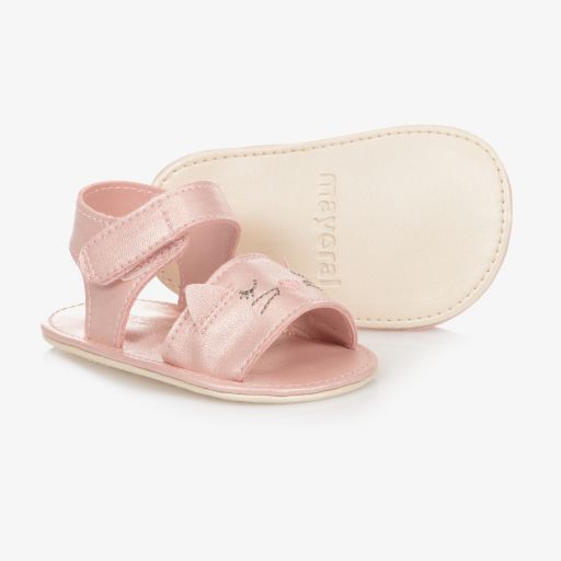 Mayoral Newborn-Pink Cat Pre-Walker Sandals | Childrensalon Outlet