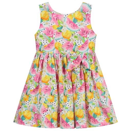 Mayoral-فستان قطن لون زهري بطبعة بطيخ | Childrensalon Outlet