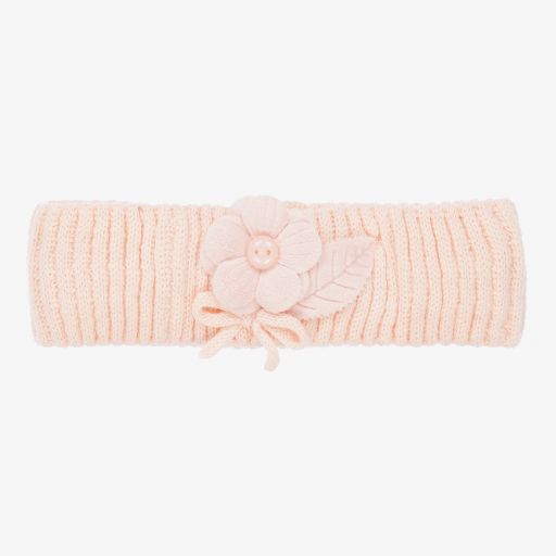 Mayoral Newborn-Pink Flower Knit Headband | Childrensalon Outlet