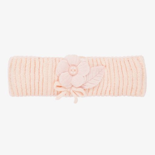 Mayoral Newborn-Rosa Strick-Stirnband mit Blume | Childrensalon Outlet