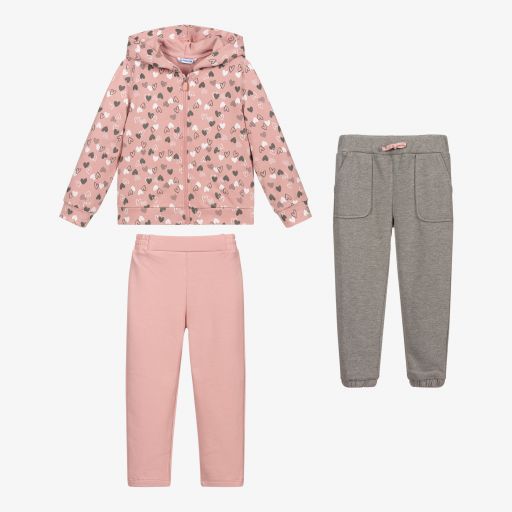 Mayoral-Pink & Grey 3 Piece Tracksuit | Childrensalon Outlet