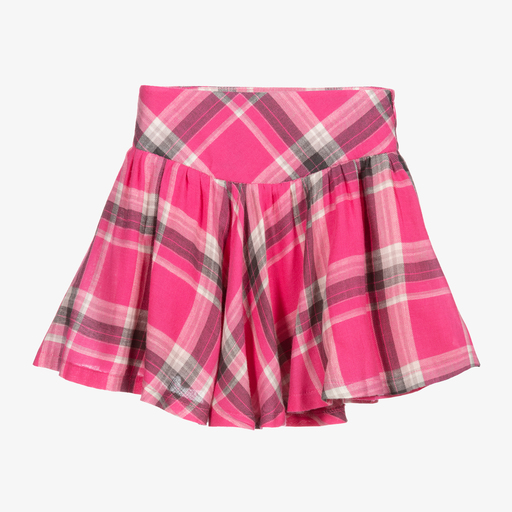 Mayoral-Pink & Grey Check Skirt | Childrensalon Outlet