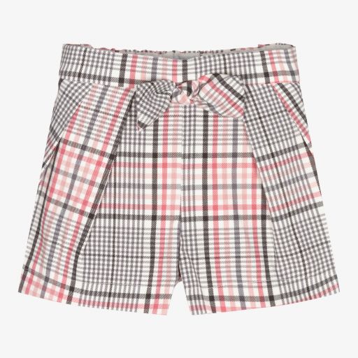 Mayoral-Pink & Ivory Check Shorts | Childrensalon Outlet