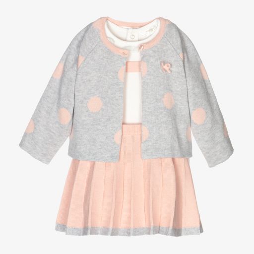 Mayoral Newborn-Pink Knitted Baby Skirt Set | Childrensalon Outlet