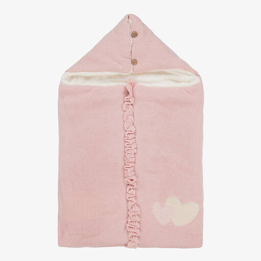 Mayoral-Розовый трикотажный конверт с сердечками | Childrensalon Outlet
