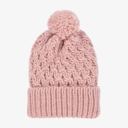Mayoral-Pink Knitted Pom-Pom Hat | Childrensalon Outlet