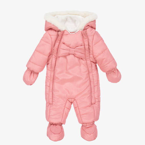 Mayoral Newborn-Pink Padded Baby Snowsuit | Childrensalon Outlet