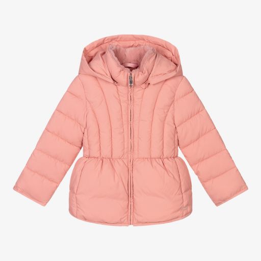 Mayoral-Pink Peplum Puffer Coat | Childrensalon Outlet