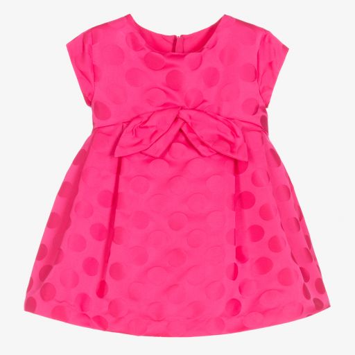 Mayoral-Pink Satin Spotted Dress | Childrensalon Outlet