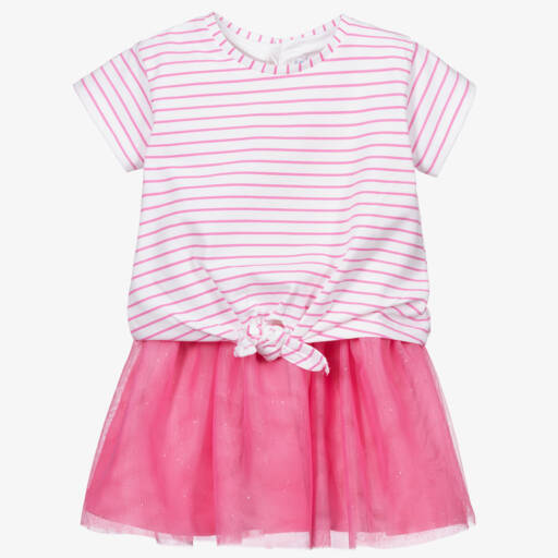 Mayoral-Pink Tulle Dress Set | Childrensalon Outlet