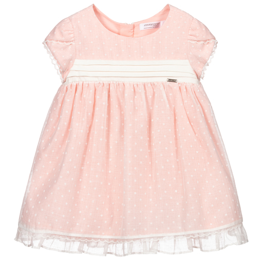 Mayoral Newborn-Pink & White Baby Dress Set  | Childrensalon Outlet