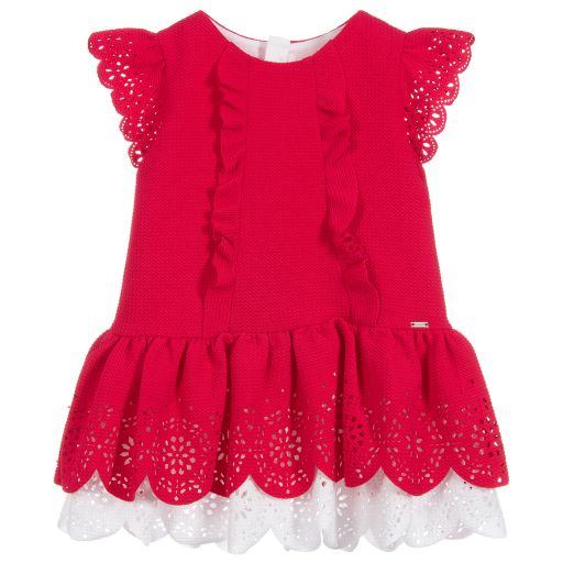 Mayoral-Pink & White Jersey Dress | Childrensalon Outlet