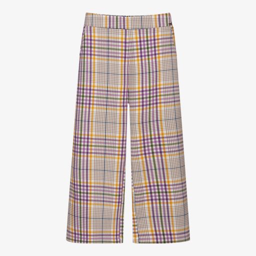 Mayoral-Purple & Yellow Check Trousers | Childrensalon Outlet
