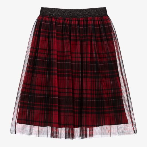 Mayoral-Red & Black Tulle Skirt | Childrensalon Outlet