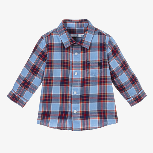 Mayoral-Red & Blue Checked Shirt | Childrensalon Outlet