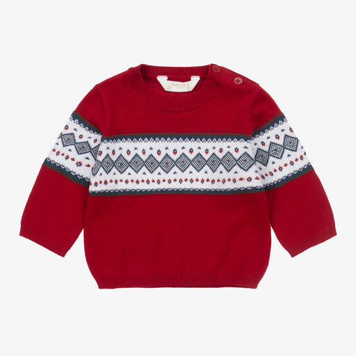 Mayoral-Red Cotton & Wool Knit Sweater | Childrensalon Outlet