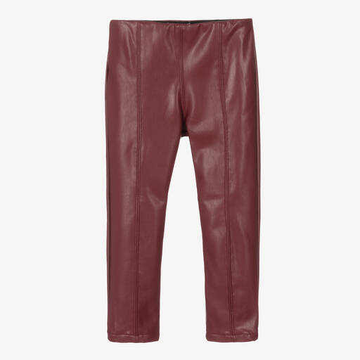 Mayoral-Red Faux Leather Leggings | Childrensalon Outlet