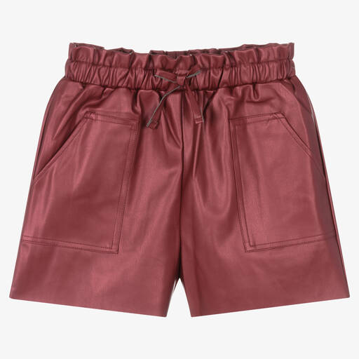 Mayoral-Rote Kunstleder-Shorts | Childrensalon Outlet