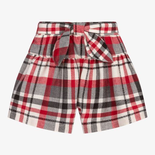 Mayoral-Red & Grey Check Shorts | Childrensalon Outlet