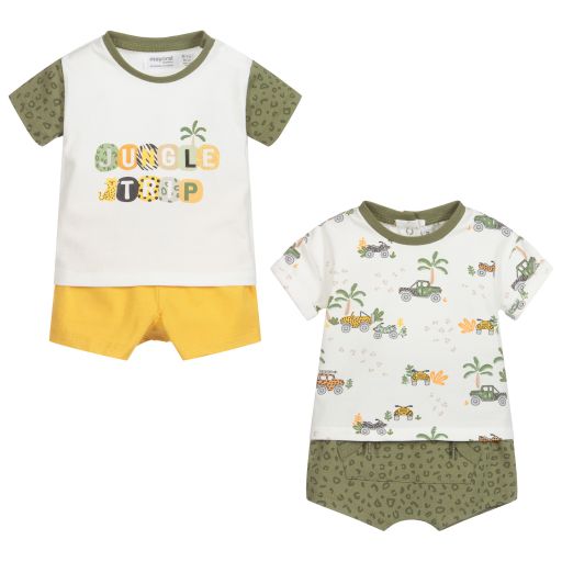 Mayoral Newborn-Safari Shorts Set (2 Pack) | Childrensalon Outlet