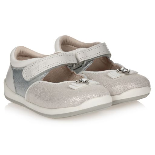 Mayoral-Серебристые кожаные туфли с блестками | Childrensalon Outlet