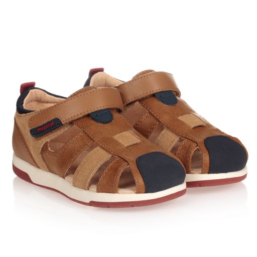 Mayoral-Tan Leather Sandals | Childrensalon Outlet