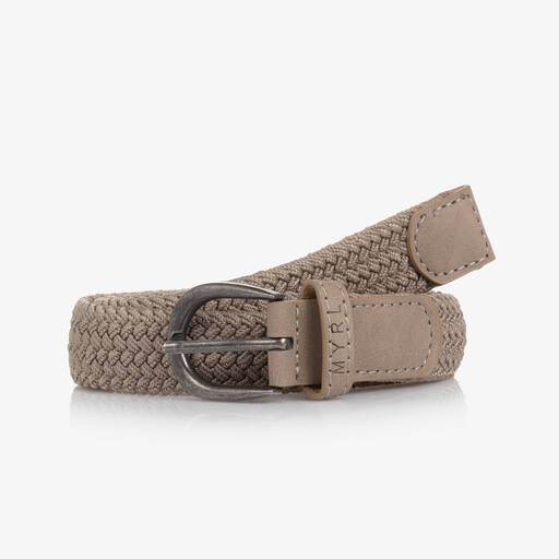 Mayoral-Teen Boys Beige Woven Braided Belt | Childrensalon Outlet