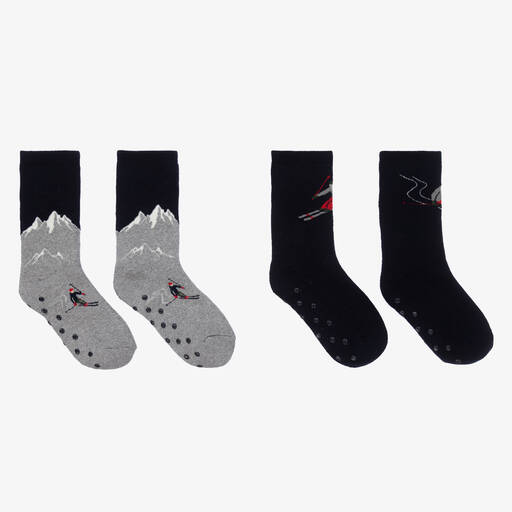 Mayoral-Teen Boys Blue & Grey Socks (2 Pack) | Childrensalon Outlet