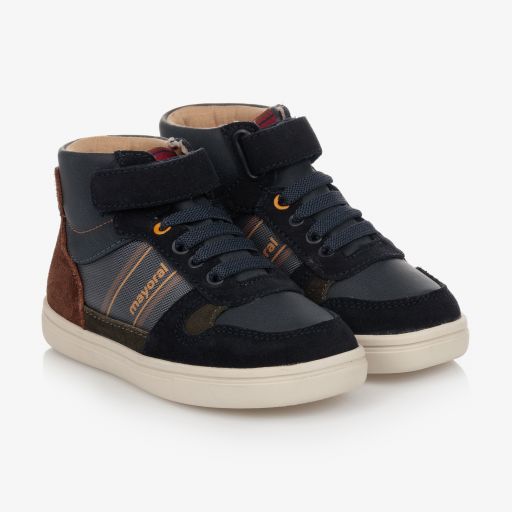 Mayoral-Teen Boys Blue Hi-Top Trainers | Childrensalon Outlet