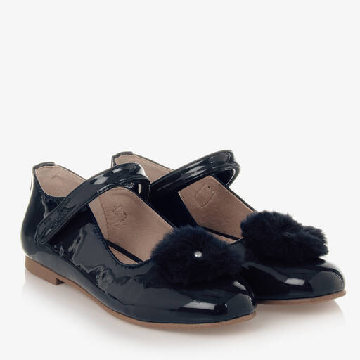 Mayoral-Teen Girls Blue Patent Pom-Pom Shoes | Childrensalon Outlet