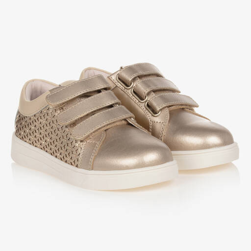 Mayoral-Goldene Teen Leder-Sneakers | Childrensalon Outlet