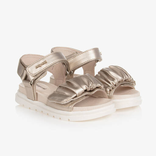 Mayoral-Goldene Teen Sandalen mit Raffungen | Childrensalon Outlet